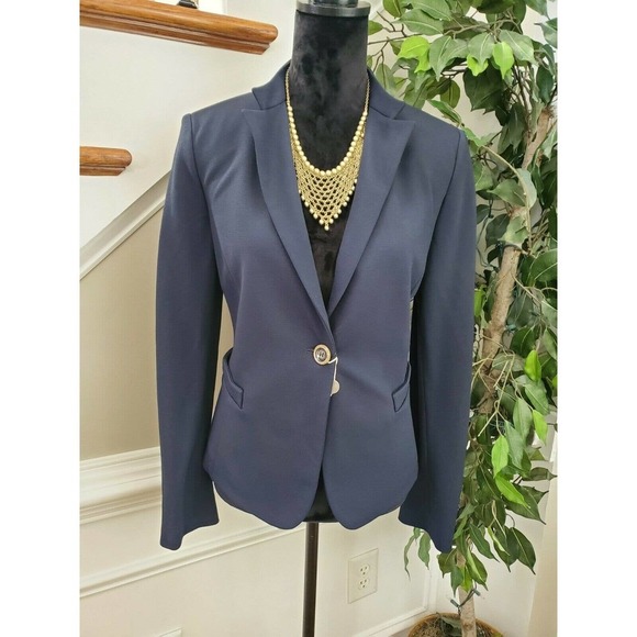 Emporio Armani Women's Solid Viscose One Button Single Breasted Blazer Size 46 - Picture 1 of 12